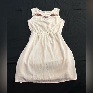 ✨ Sleeveless Cream Embroidered Waist-Elastic Dress ✨ SALE 3 for $15!